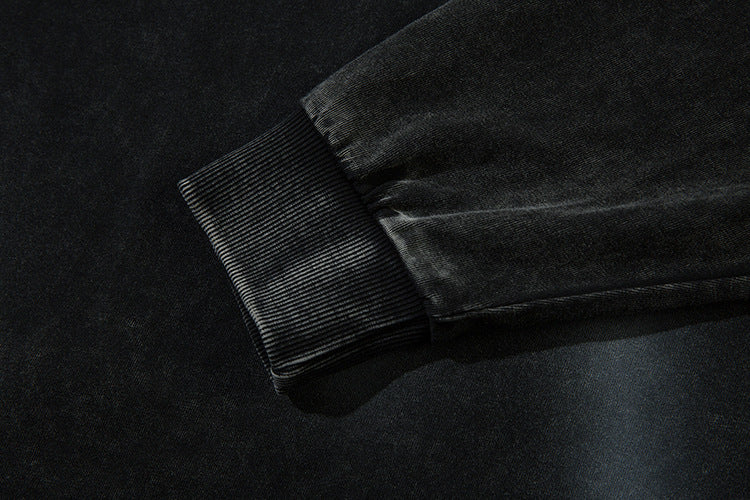 復古做舊字母印花長袖