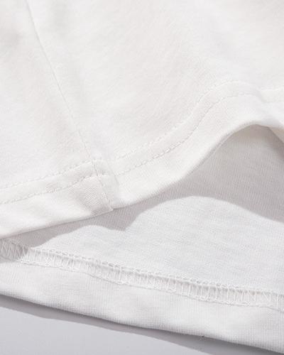 레트로 콘트라스트 프린트 반소매