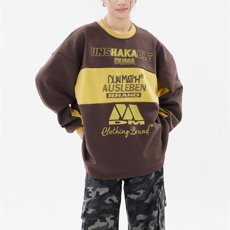 Racing element patchwork sweatshirt