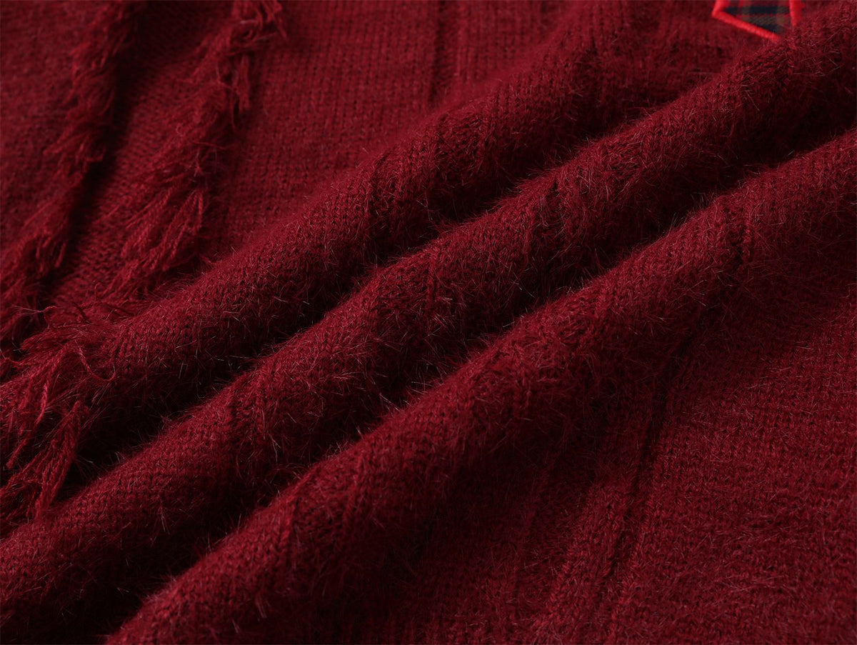 Vintage Butterfly Tassel Crew Neck Sweater