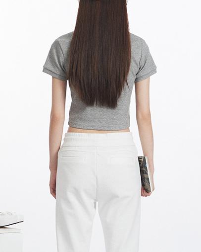 Letter embroidered short sleeves