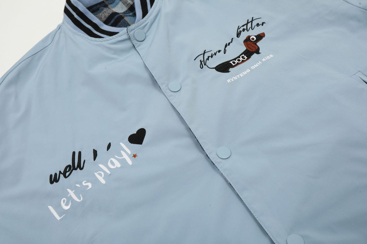 vintage embroidered reversible jacket