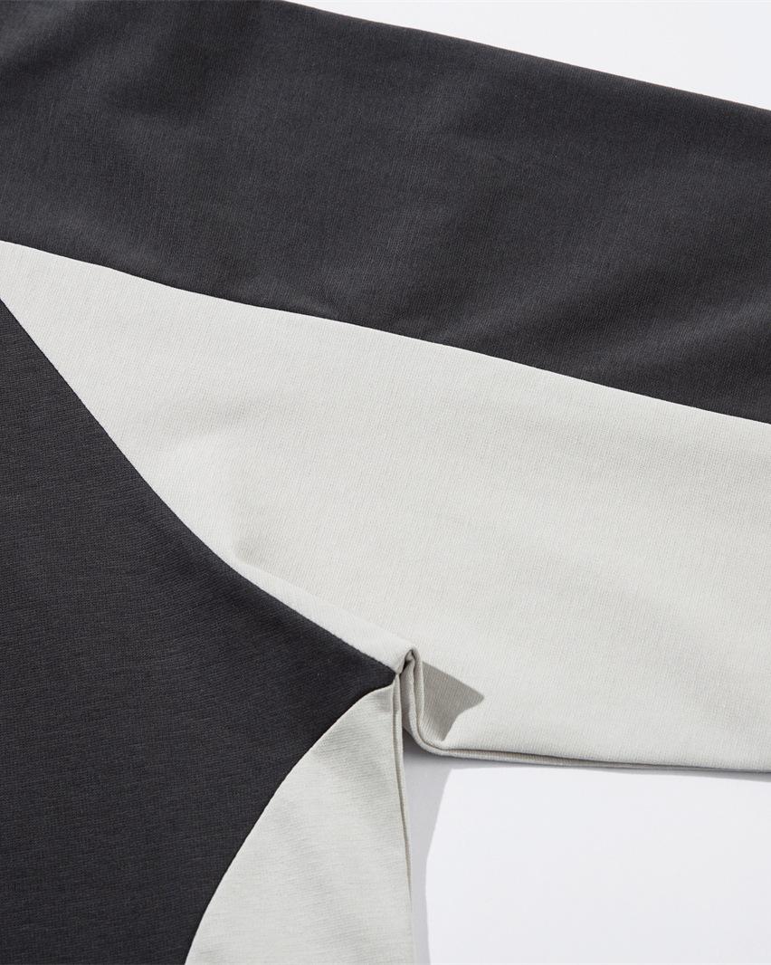 Contrast color lapel short sleeves