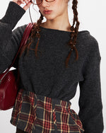 짧은 패치워크 스웨터 (여성용)