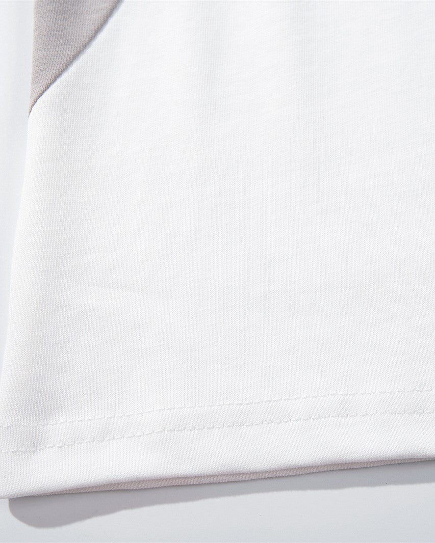 스포츠 스타일 패치워크 반팔