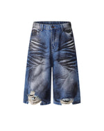 做舊破洞牛仔短褲