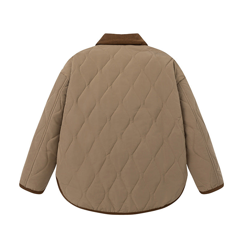 Retro contrast color simple cotton jacket