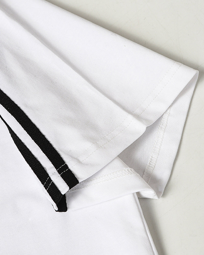 Embroidered badge short-sleeved shirt