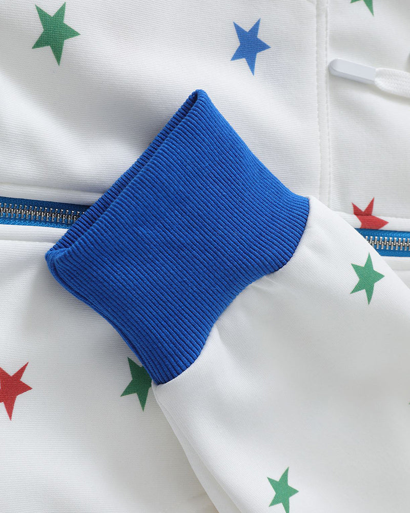 Colorful star hooded jacket