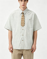 Casual striped short-sleeved shirt