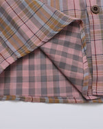 Heart Embroidered Plaid Short Sleeve Shirt