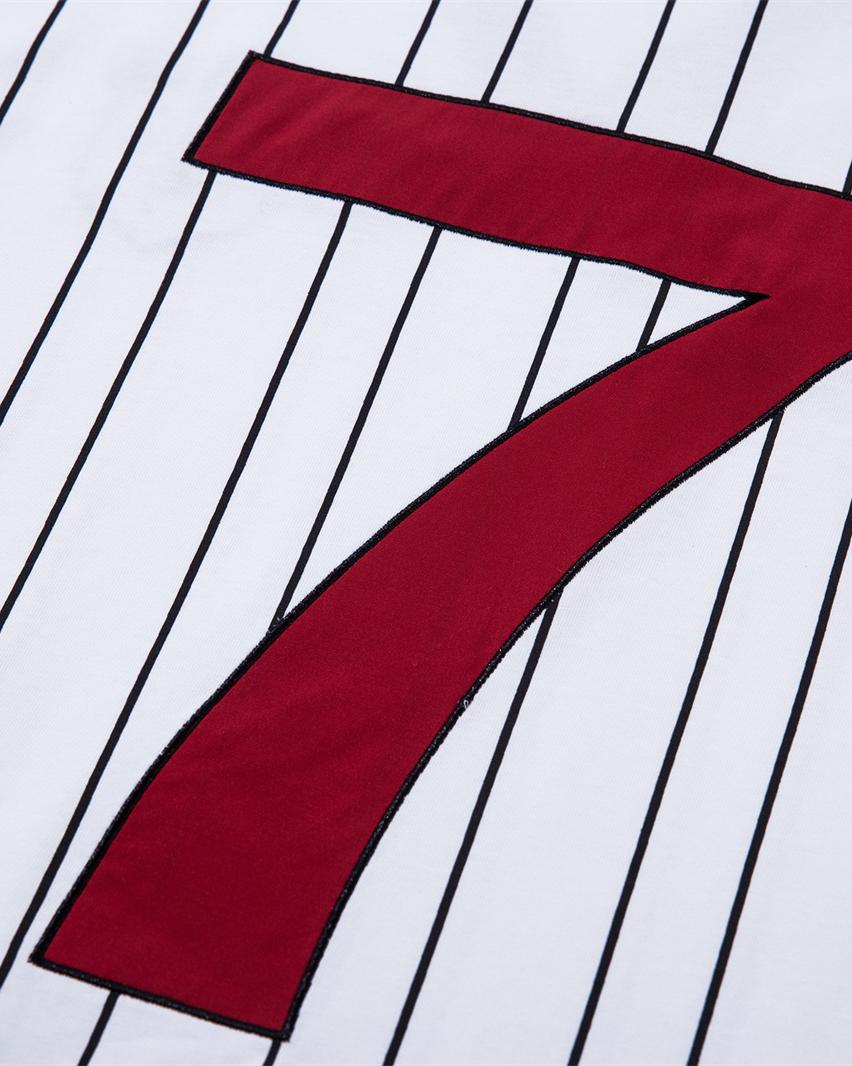 레트로 대비 스트라이프 반소매