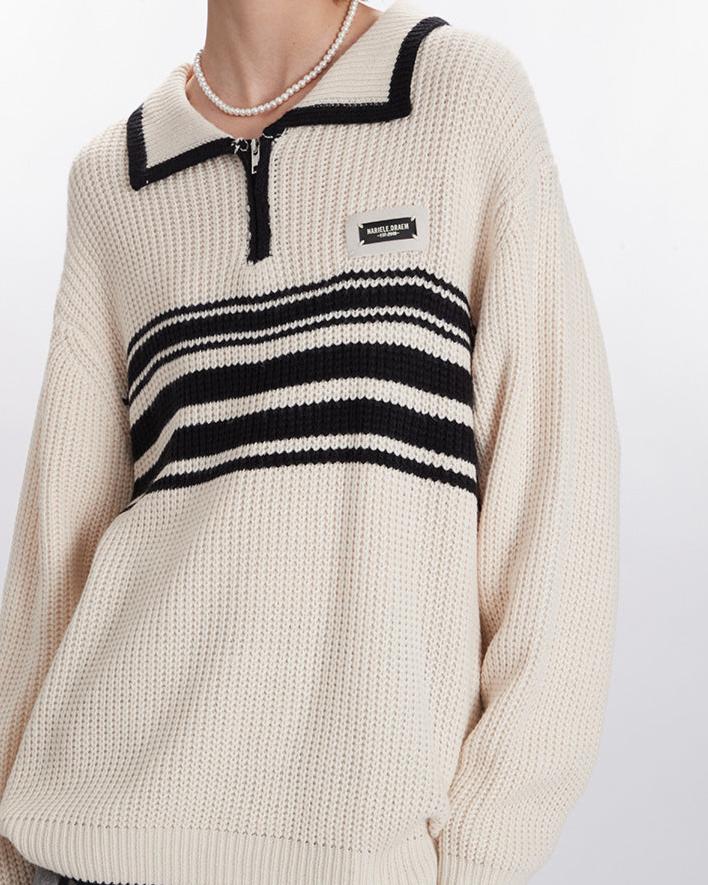 撞色百搭針織衫