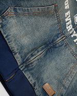 Distressed and thick denim jacket