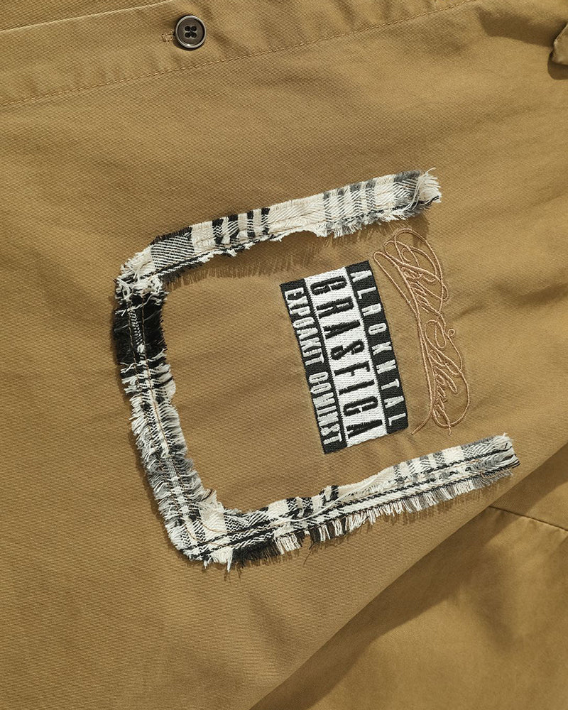Retro patchwork casual shirt