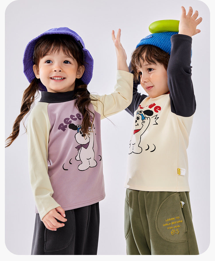 復古撞色打底衫