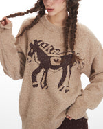 Crew neck loose knit sweater