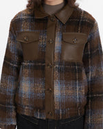 retro plaid contrast coat