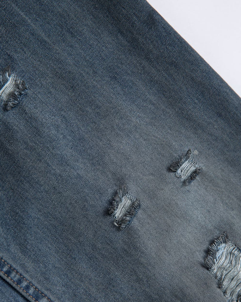 水洗破洞牛仔褲