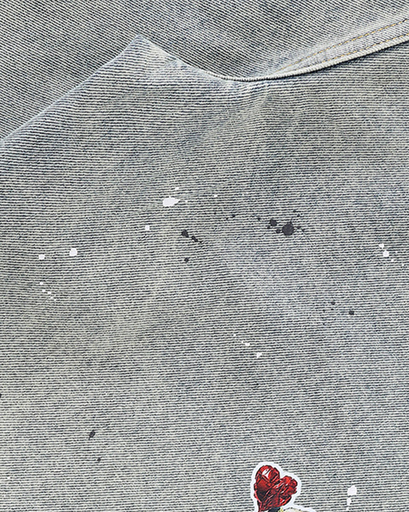 Distressed washed shorts