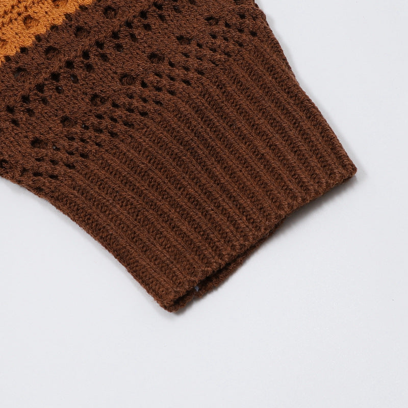 復古彩色條紋連帽開衫