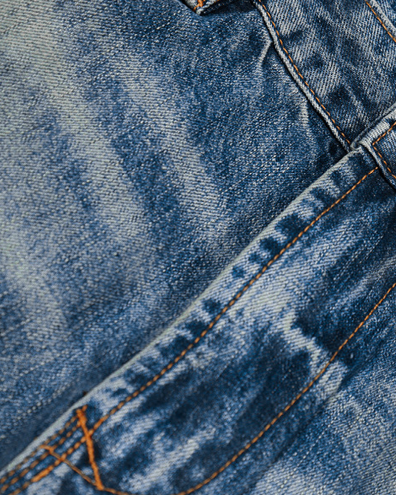 做舊休閑直筒褲