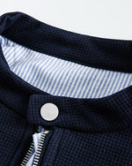 Fake two piece color blocking jacket