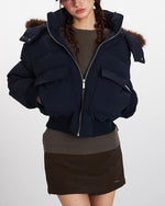 Thick hooded short jacket