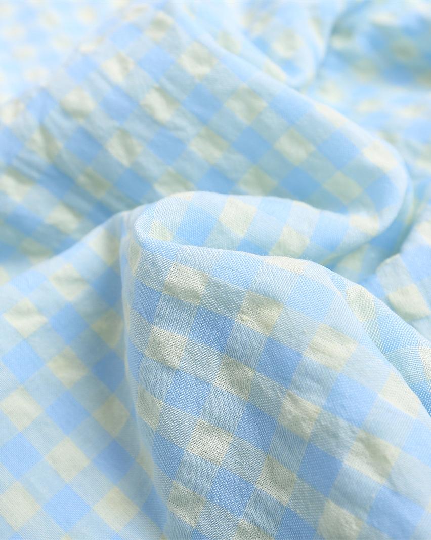 Solid color plaid short sleeve shirt