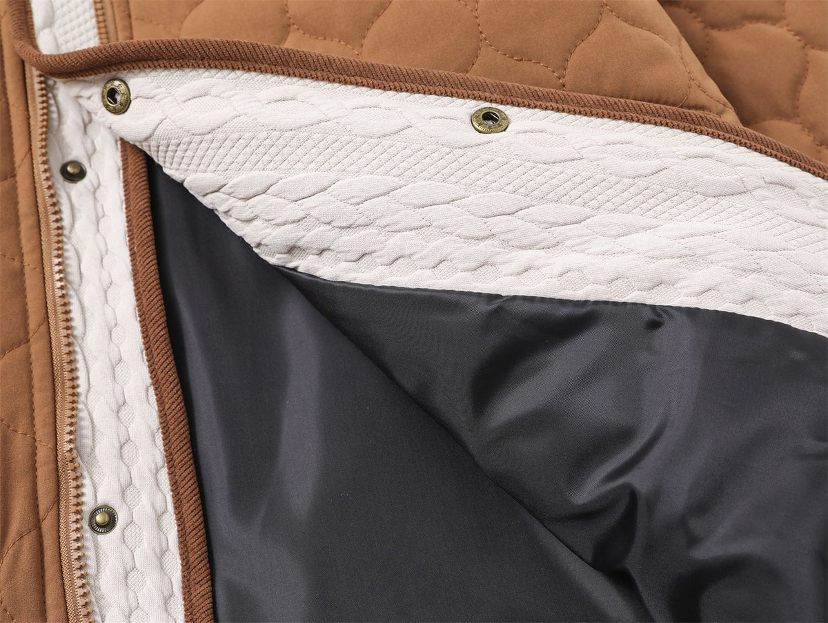 레트로 콘트라스트 컬러 패치워크 코튼 재킷