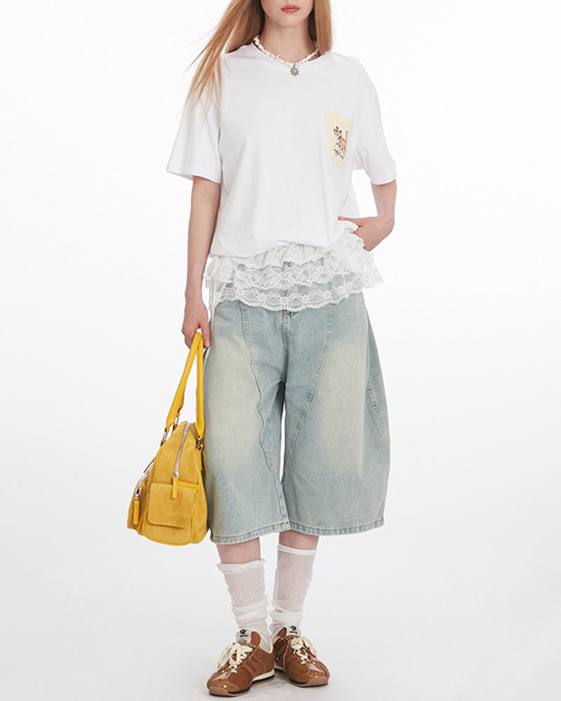 Embroidered casual short sleeves