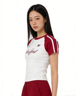 Retro print short sleeves