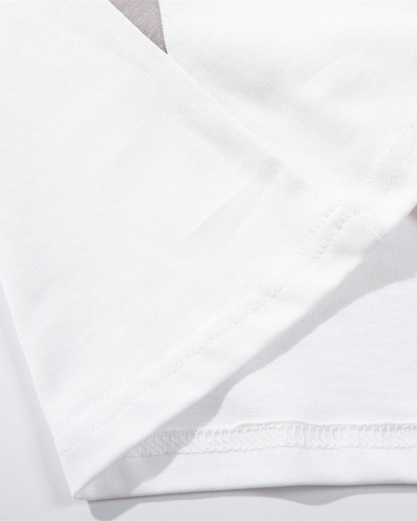 스포츠 스타일 패치워크 반팔