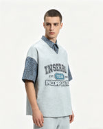 Retro Faux Two-Piece Short-Sleeve