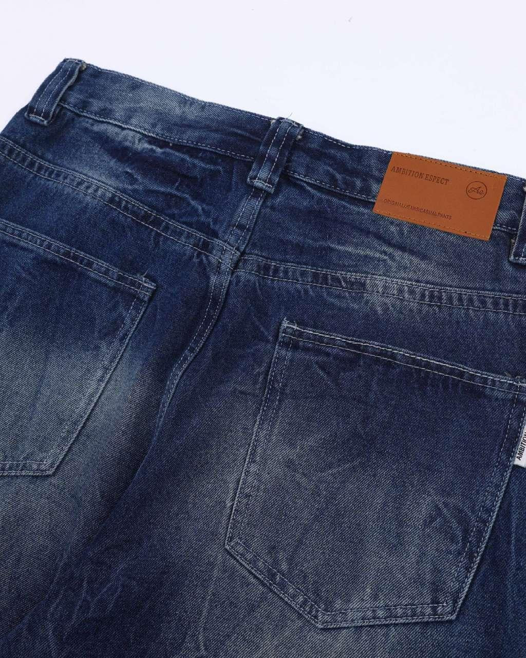 寬鬆簡約牛仔長褲