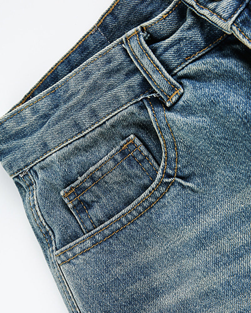 休閑刺綉牛仔褲