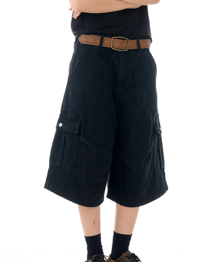 Retro multi-pocket cargo shorts