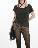 레트로 프린트 반소매