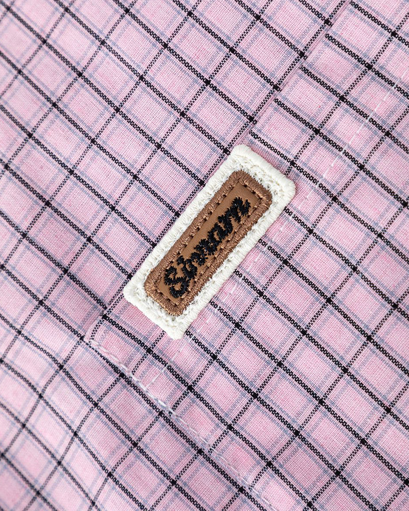 復古格紋短袖襯衫