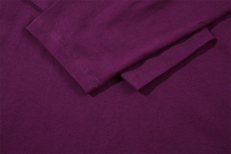 復古運動風撞色拼接長袖