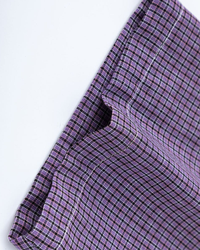 復古格子短袖襯衫