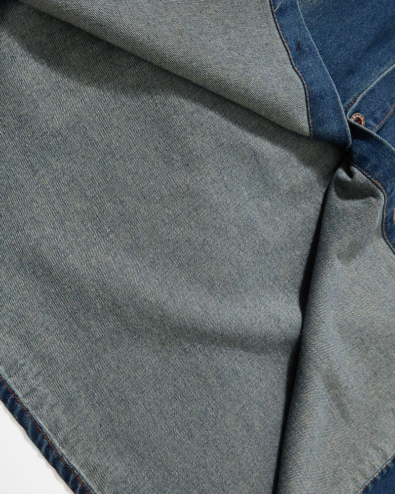 Distressed washed casual jacket