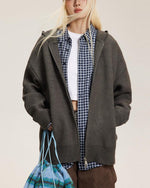 休閑慵懶連帽毛衣