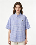 Casual plaid short-sleeved shirt