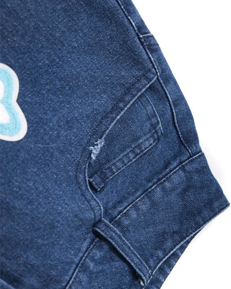 Floral embroidered cropped jeans