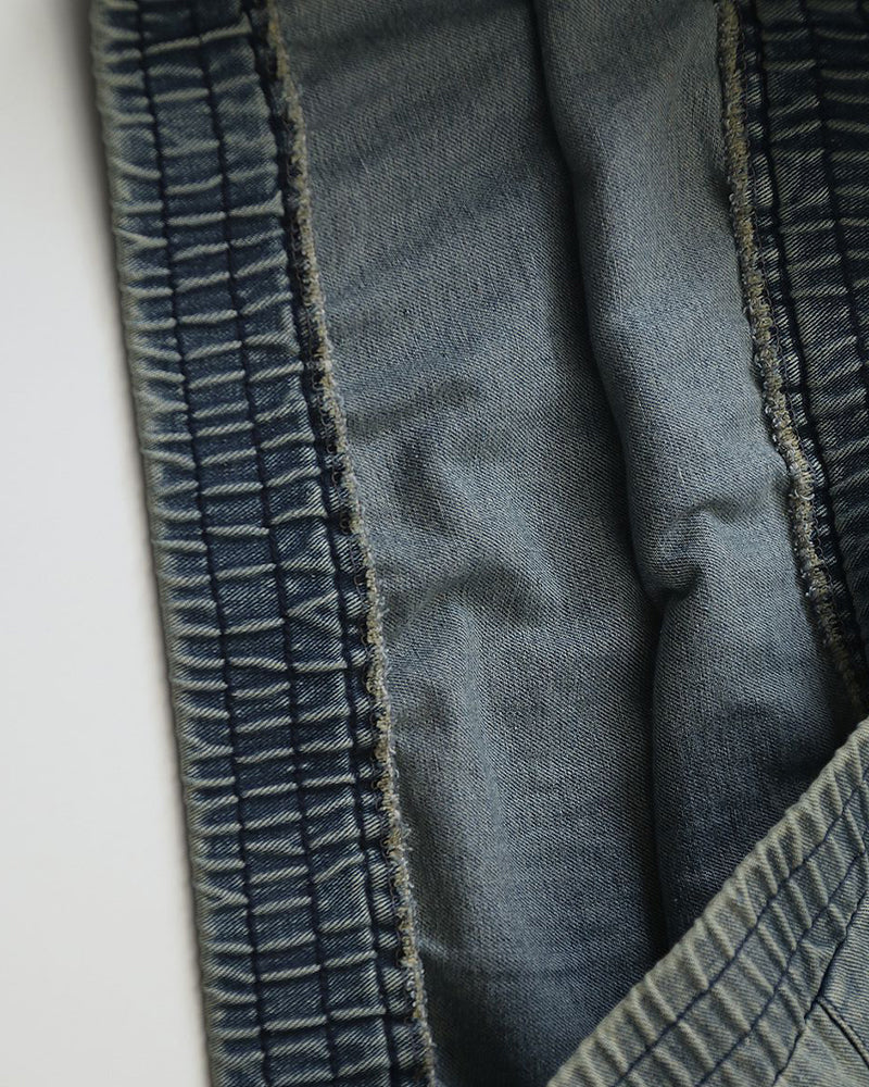 水洗牛仔連帽衛衣