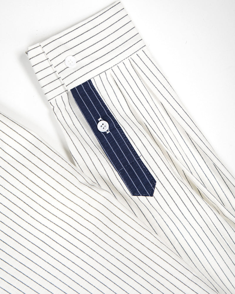 Color-blocked minimalist long-sleeved shirt
