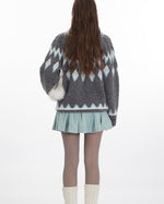 復古提花針織衫