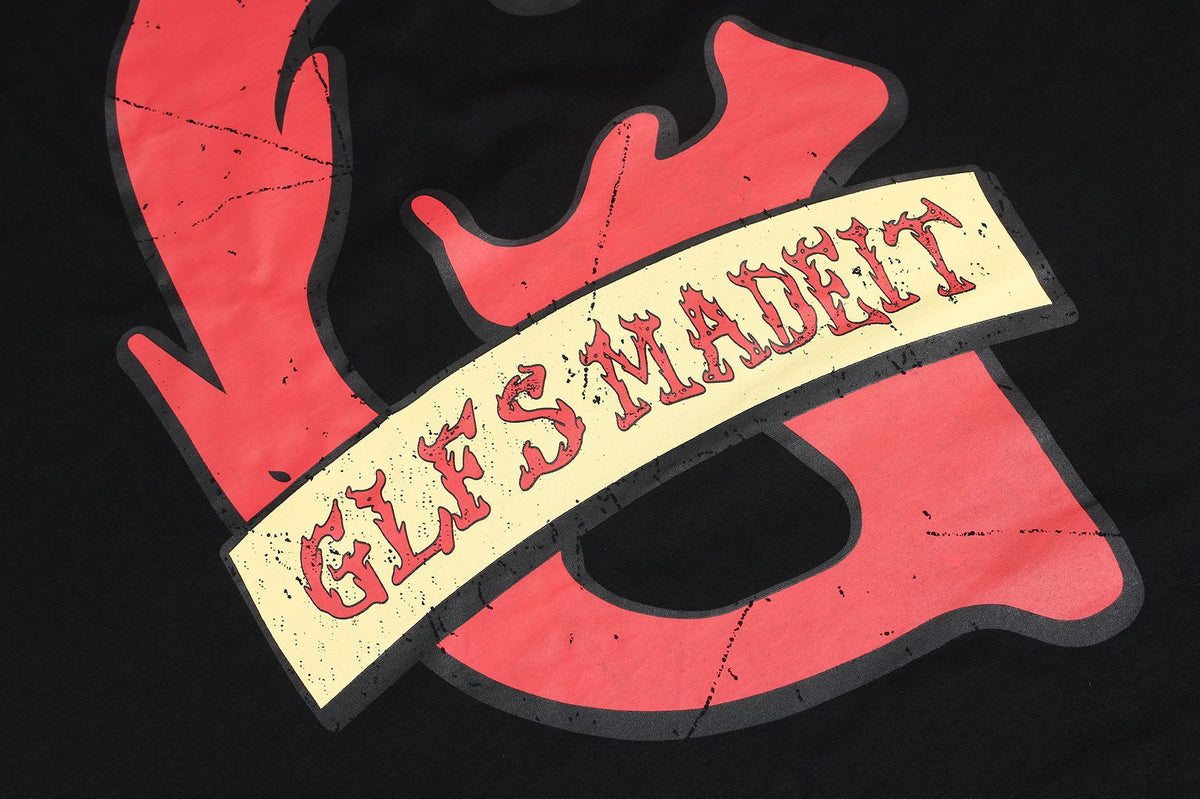 American retro cross print short sleeves