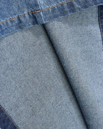 Gradient denim washed short-sleeved shirt